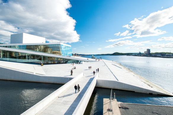 Oslo’s Opera House is one of many cultural attractions.
