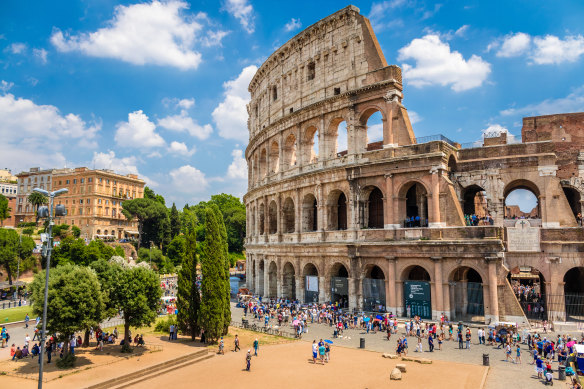 Head to the Colosseum early in the morning.