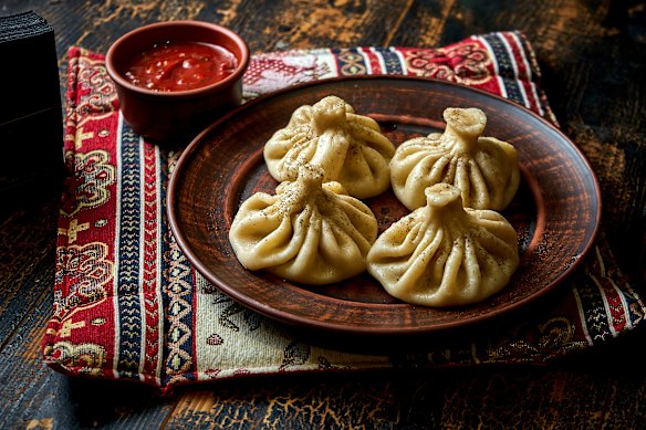 Khinkali, Georgia’s answer to the soupy dumplings of Shanghai.