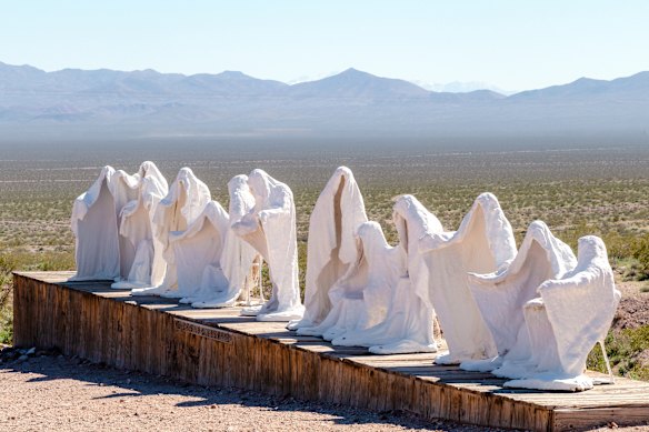 Ghosts as art in Rhyolite.