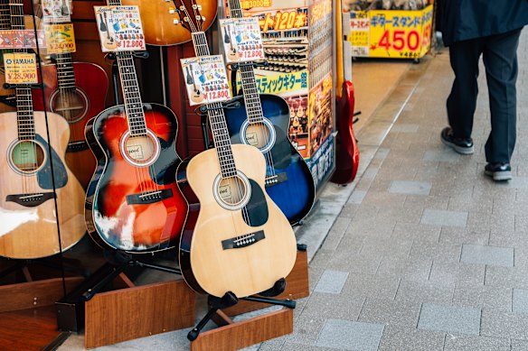 Guitar central – Ochanomizu Musical Instrument Shopping Street.