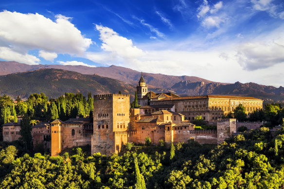 The ancient Arabic fortress of Alhambra in Granada.