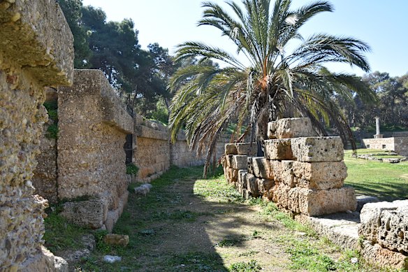 An archaeological site presides over modern-day Carthage.