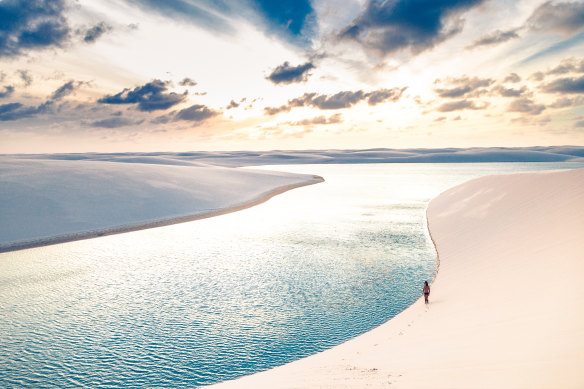 The pristine sand dunes of Lencois Maranhenses National Park in north-east Brazil.