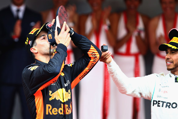 Daniel Ricciardo popularised the word “shoey”. 