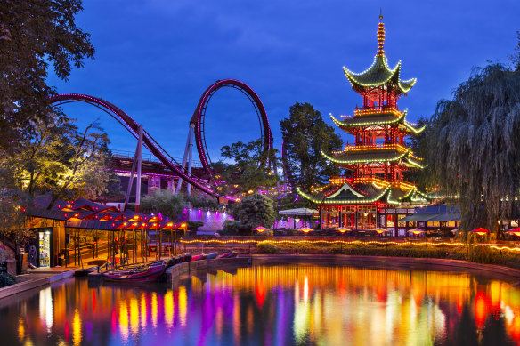 Cophenhagen’s Tivoli Gardens is the second-oldest amusement park in the world.