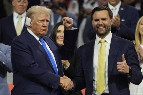 Republican presidential candidate Donald Trump and vice presidential candidate Senator J.D. Vance.