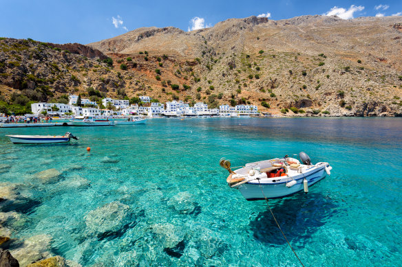 The clear waters of Crete.
