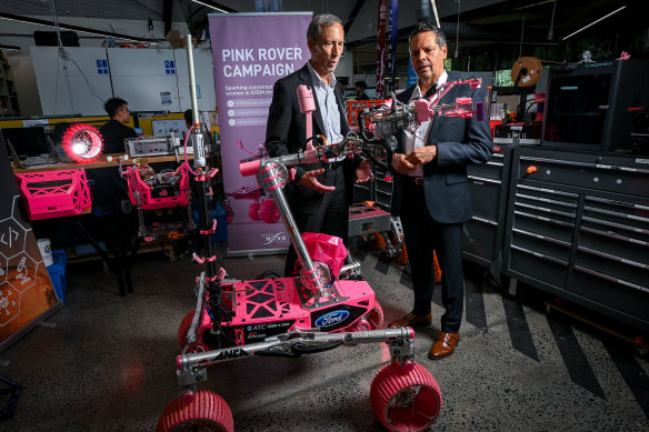 NASA JPL deputy director Larry D. James (left) and Professor Christopher Lawrence from Monash University.