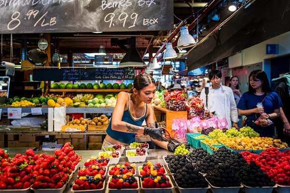 Produtos frescos na Ilha Granville.