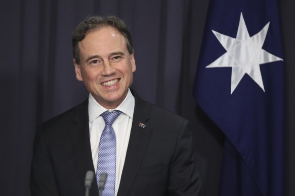Minister for Health and Aged Care Greg Hunt.