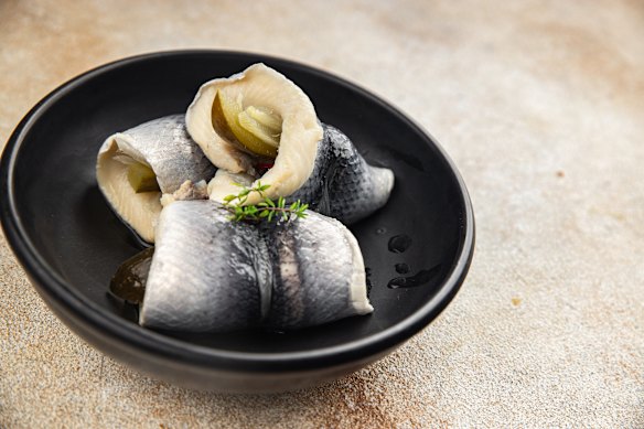 Rollmops: rich with good oils and electrolytes.