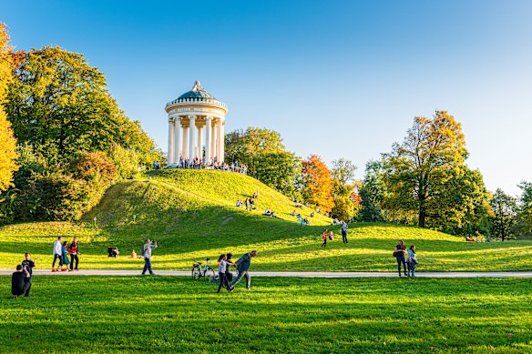 The Monopteros temple in Munich’s sprawling English Garden public park.