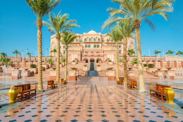 Walkway to the Emirates Palace in Abu Dhabi.