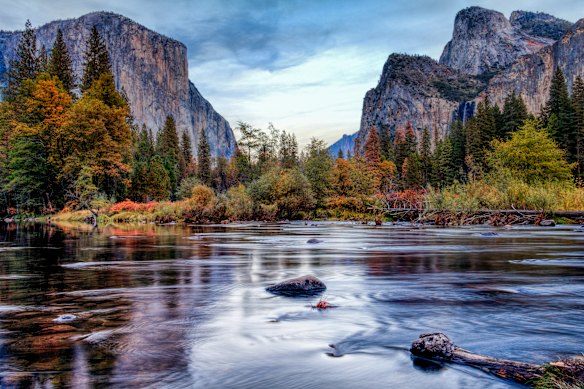 The slow-flowing Merced River.
