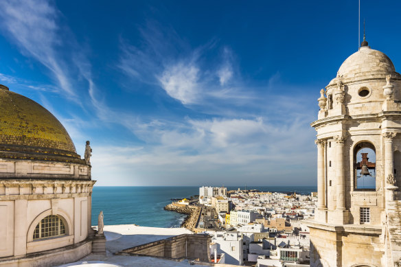 Sweeping views of the Bay of Cadiz from Levante Tower.