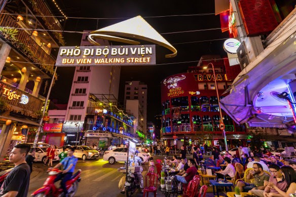 Bui Vien Walking Street has a bustling nightlife.