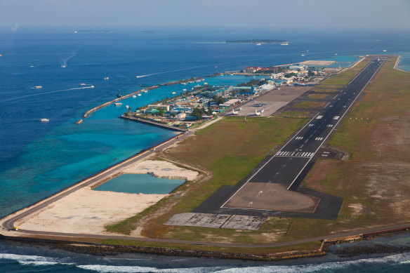 Male Airport and the nearby seaplane terminal.