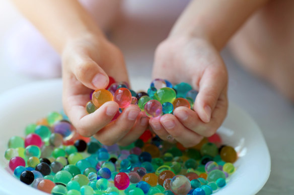 Water beads may be popular sensory toys, but they pose a risk to young children.