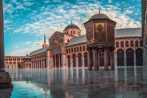 Umayyad Mosque at sunset – a Christian basilica in a previous life, a Roman temple to Jupiter before that.