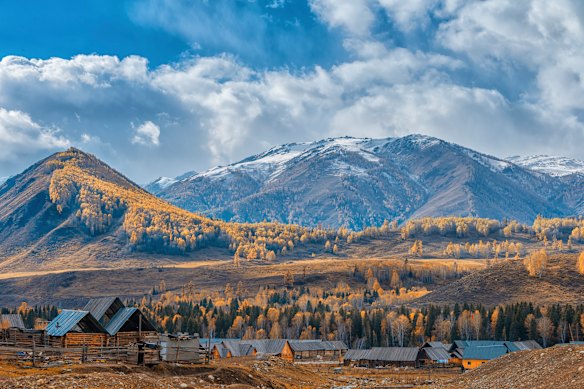 An autumn view of the landscape that surrounds Hemu village. 