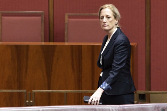 Finance Minister Katy Gallagher in the Senate today.