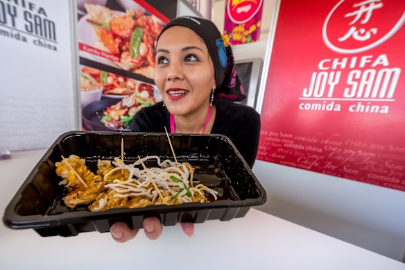A chifa food stall in Lima, Peru.