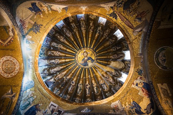 The inner narthex mosaics in the Chora Kariye Church in Istanbul, Turkey.
