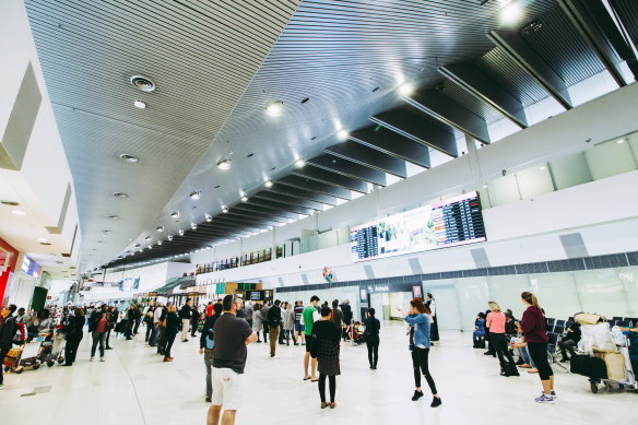 Inside Perth Airport.