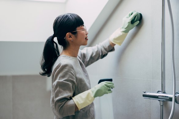 A mop with extendable handle can help you clean hard-to-reach places.