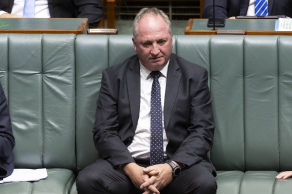 Barnaby Joyce in question time. 