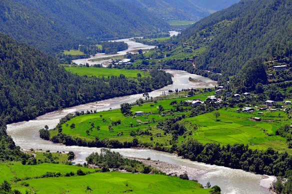A river valley near Punakha.