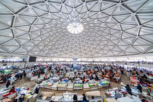 Chorsu Bazaar in Tashkent, the capital of Uzbekistan.