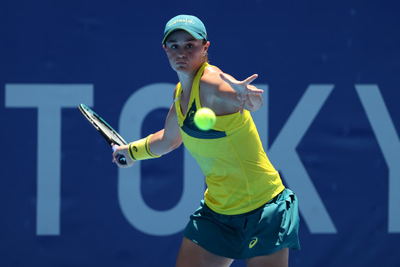 Ash Barty is back in action in the doubles.