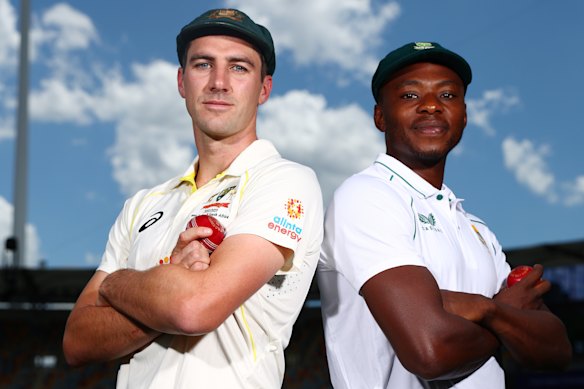 Australia’s Pat Cummins and South Africa’s Kagiso Rabada in 2022.