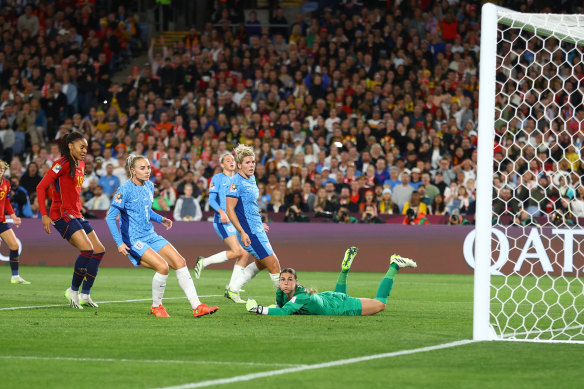 Spain score the first goal of the final.