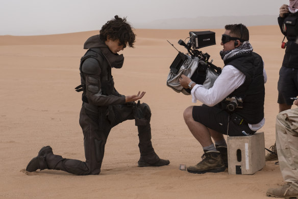 Cinematographer Greig Fraser on the set of Dune.