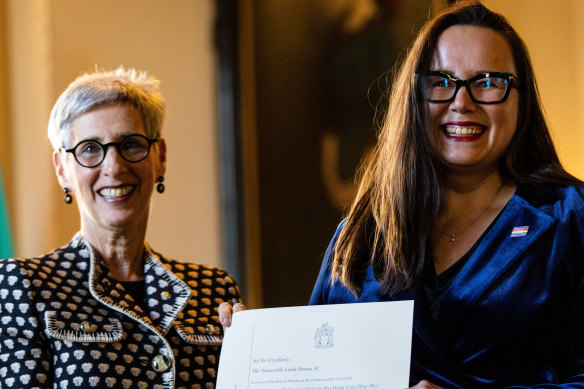 New minister Harriet Shing (right) with Governor Linda Dessau. 