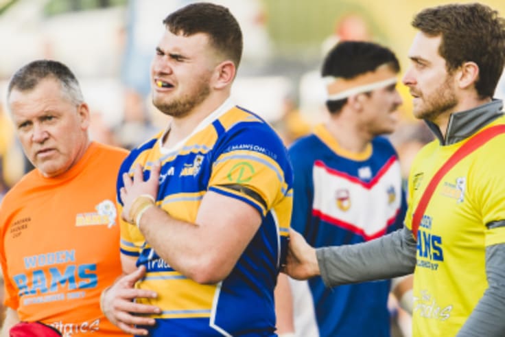 Rams prop Tyson Hodge was forced off with a shoulder injury.