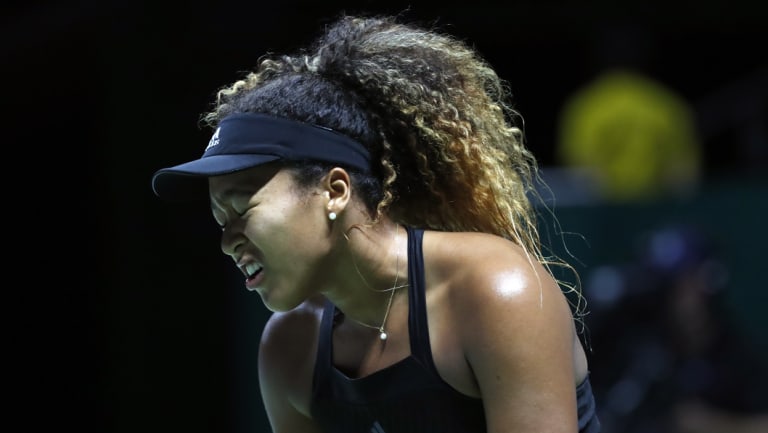 Frustration: Osaka was never able to find her rhythm.