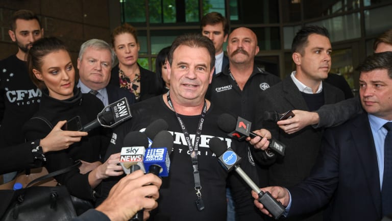 CFMEU secretary John Setka outside court in May after the charges against him and deputy Shaun Reardon were dropped.