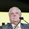 Mining billionaire Clive Palmer at the launch of the United Australia Party’s 2022 election campaign. 