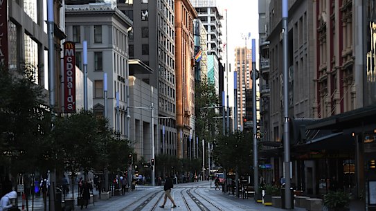 An almost deserted George Street in March. The coronavirus has devastated many businesses.
