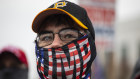 A supporter of Donald Trump at a "Stop The Steal" rally at the Oregon State Capitol protesting the outcome of the election on Saturday.