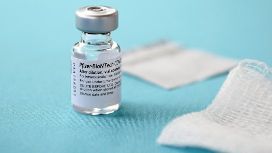 A vial of the Pfizer-BioNTech vaccine.