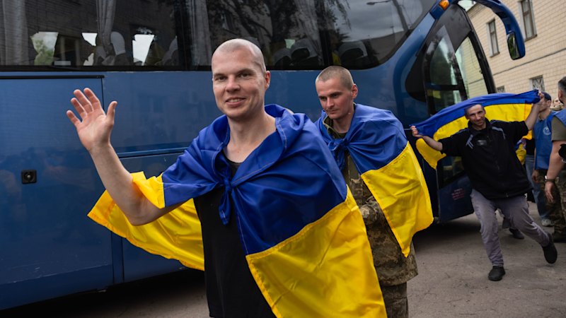 ‘I can’t believe I’m home’: Russia, Ukraine swap more POWs as Kyiv rocked by drone attack