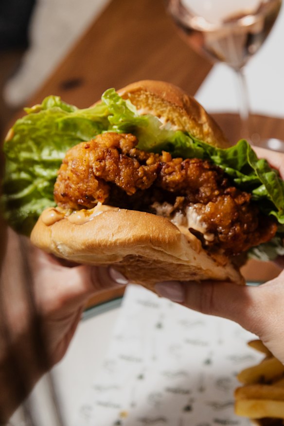 Cajun fried chicken burger.