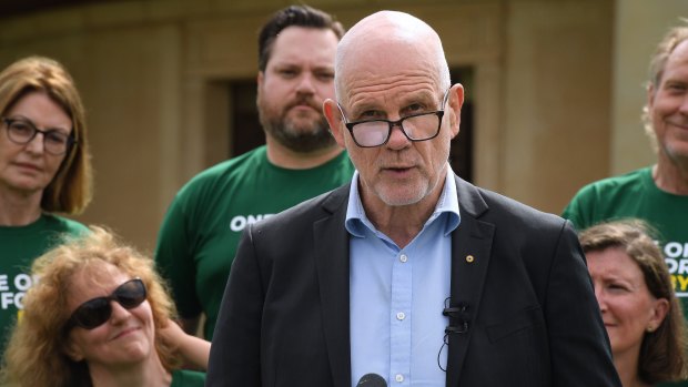 National chair of the Australian Republican Movement Peter FitzSimons announces the proposed new model.