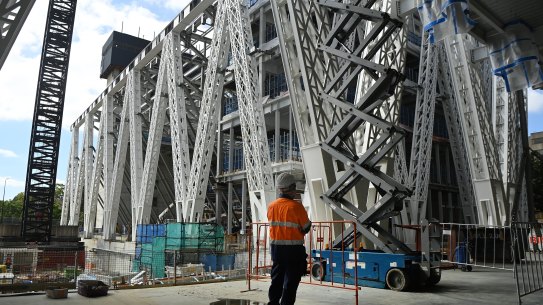 Construction of the Parramatta Powerhouse in February. 