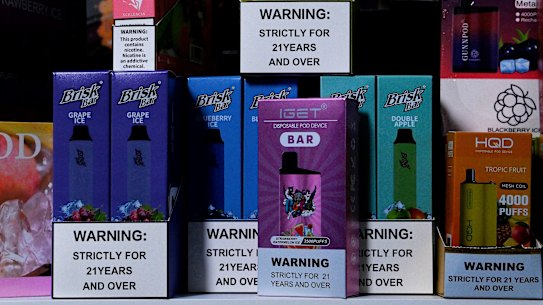 Vapes. September 25, 2023. Photo: Kate Geraghty